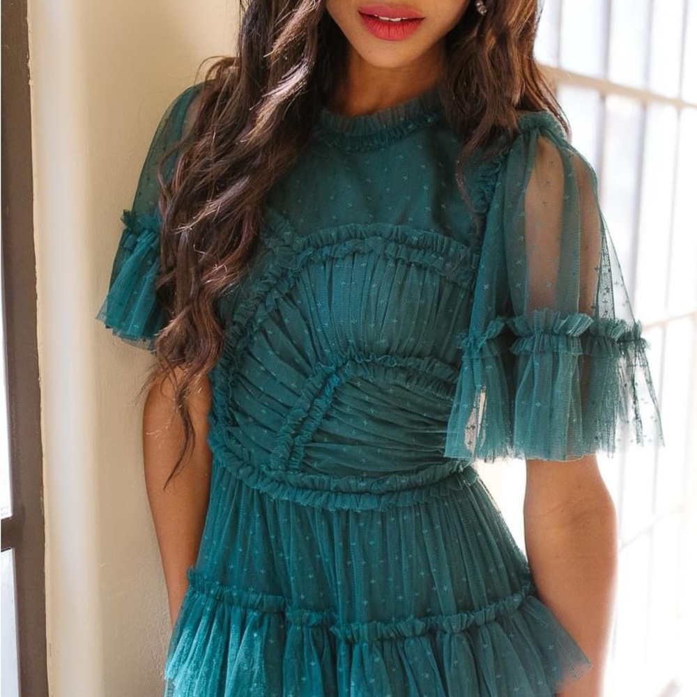 Ivy City Co Whimsical Emerald Dress